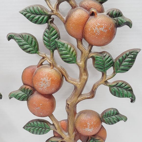 Vintage Sexton USA Cast Aluminum Potted Lemon and Orange Trees Wall Decor READ - Picture 7 of 12